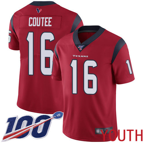 Houston Texans Limited Red Youth Keke Coutee Alternate Jersey NFL Football #16 100th Season Vapor Untouchable->youth nfl jersey->Youth Jersey